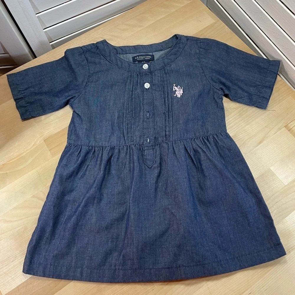 U.S. Polo Lightweight Dark Denim Color Girls Dress Size 4t